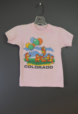 Vintage Girl's Colorado Teddy Bears T-shirt 1980s, well worn