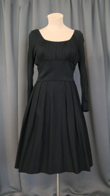 Vintage Black Evening Dress with Jersey Top and Wool Skirt, 1960s, 36 bust, issues