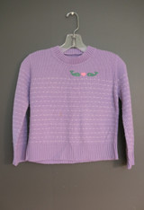 Vintage Lavender Whales Knit Sweater, 1980s Little Girl, issues