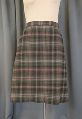 Vintage Brown Plaid Wool Skirt, 1960s, 25.5 inch waist Pendleton
