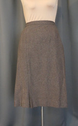 Vintage Brown Wool Skirt with Stitched Folds, 1960s, 26 waist, Summit of Boston