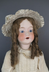 Antique 1900s Baby Hat Gathered Silk with Bow, Large Doll, issues