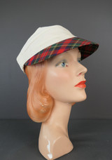 Vintage Jantzen Plaid Sun Visor, Summer Hat 1950s 1960s, 21-22 inch head