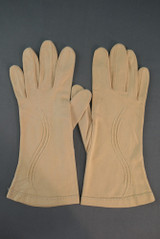 Vintage Beige Brushed Rayon Gloves, unworn with tag, size 7 1930s 1940s