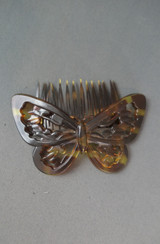 Vintage Butterfly Hair Comb by Goody, faux Tortoise Plastic