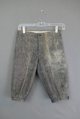 Vintage Boy's Knickers, Short Pants, Black Herringbone Wool, 1920s, unworn but damaged