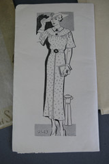 Vintage 1930s Dress Pattern, Marian Martin 9343, unused, 42 bust