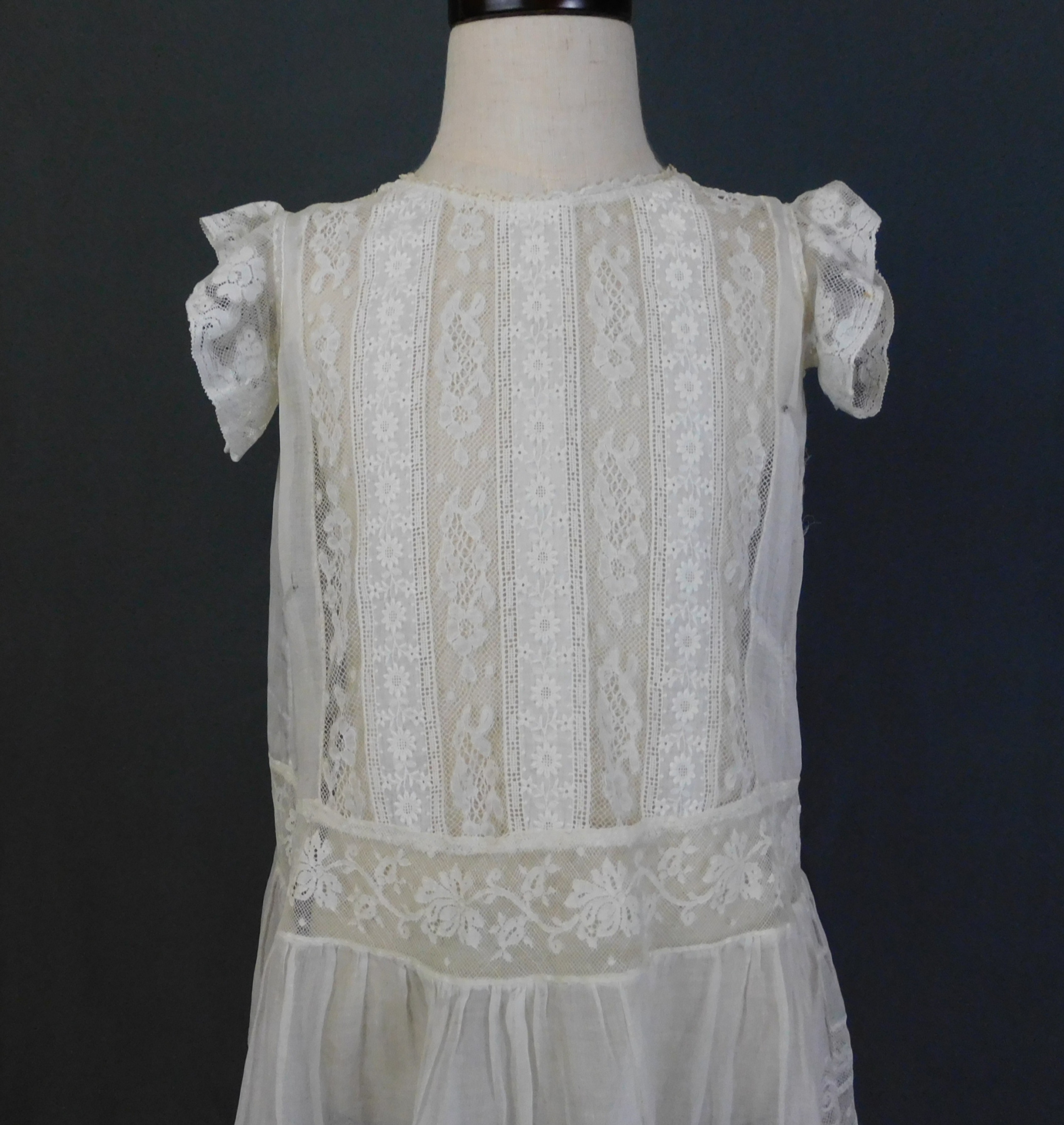 Edwardian White Cotton & Lace Panel Dress – Charm School Vintage