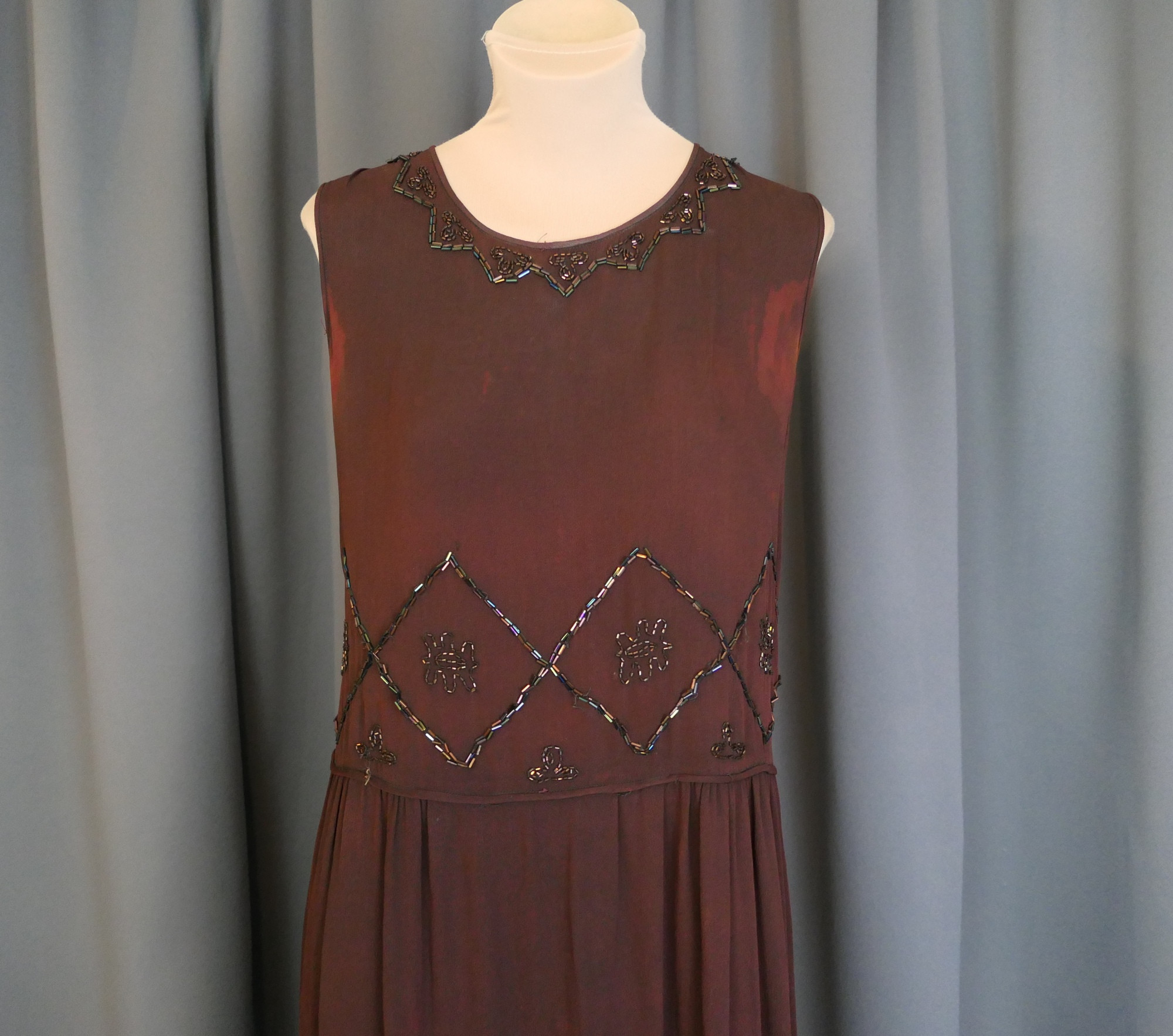 beaded dress vintage Vintage Beaded Cream And Gold Dress