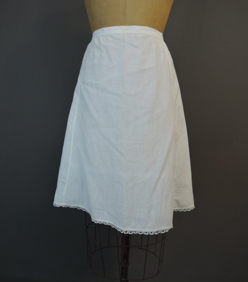 Vintage White Petticoat Slip, Edwardian 1910s Short, fits 32 inch waist ...