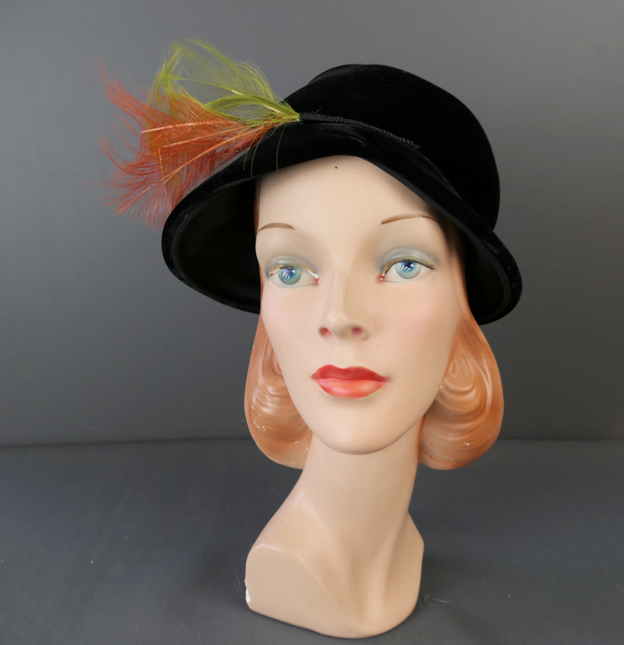 Stephen Anne Custom Black Velvet Straw Hat Wide Brim Gold Tassel Trim Straw Velvet Hat - Etsy main image 3