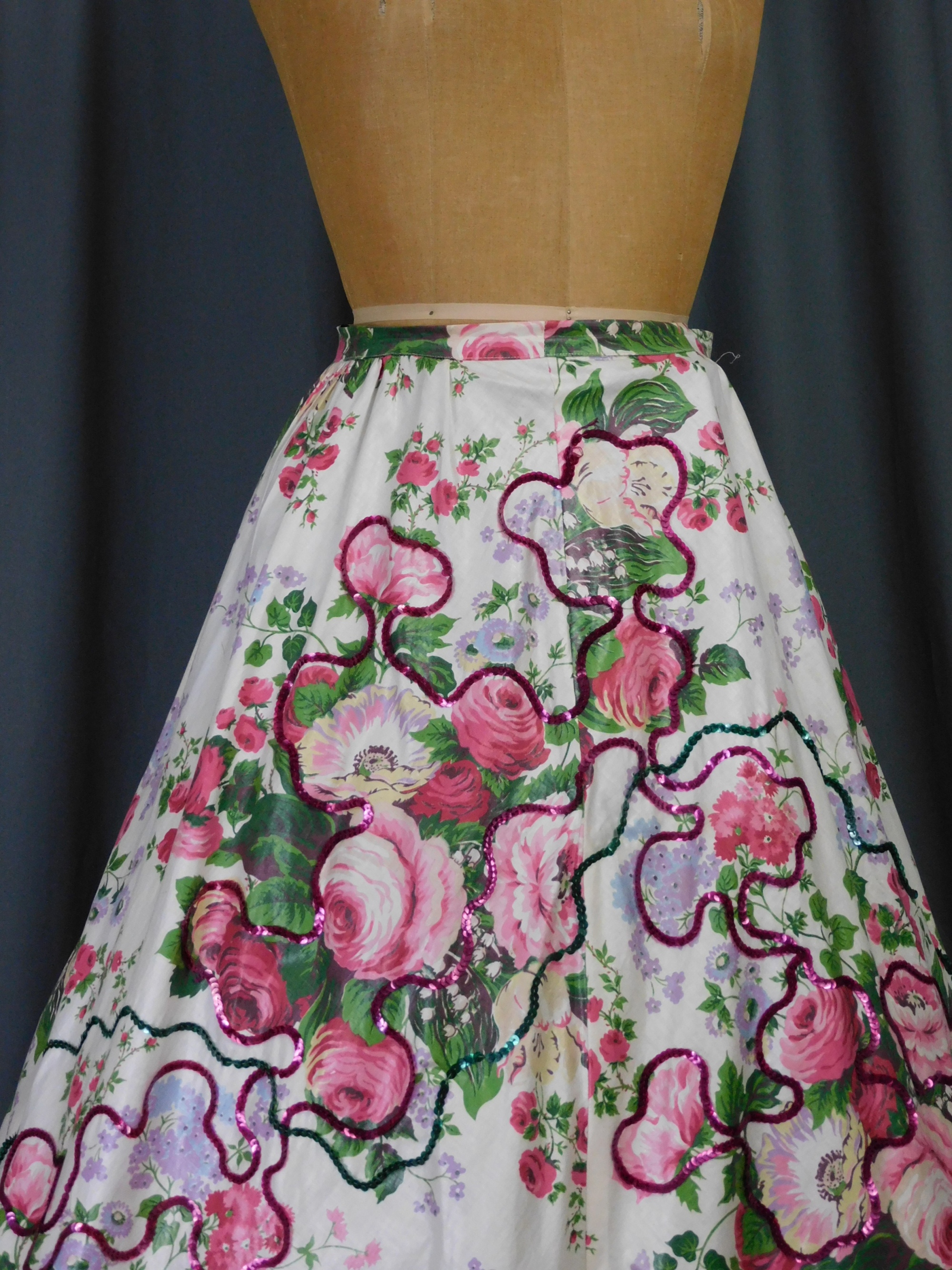 Buy 1950s Skirt Girdle With Silk and Floral Detail Size S/6 Online in India  