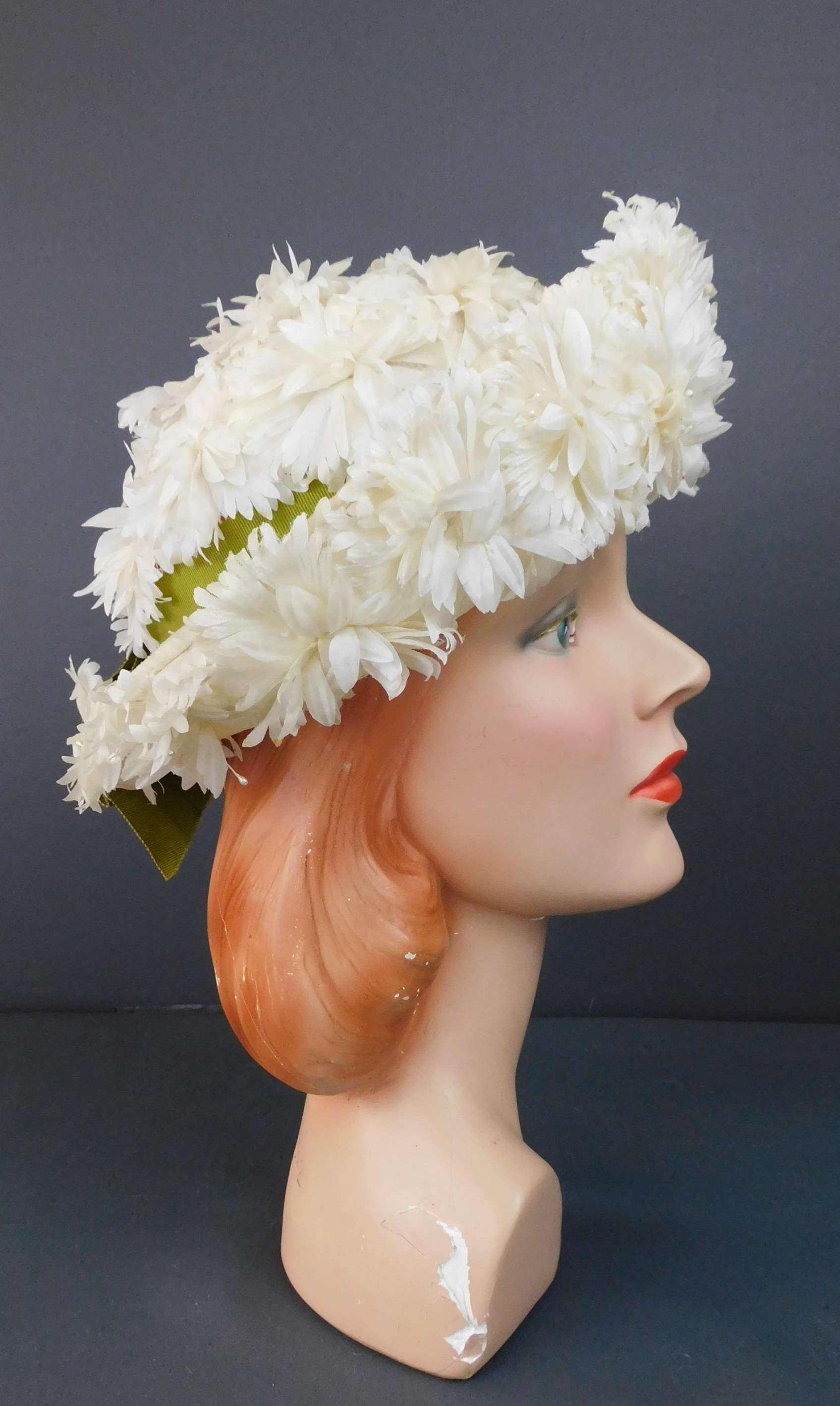 ♛Vintage flower hat♞ U.S.A - 麦わら帽子/ストローハット