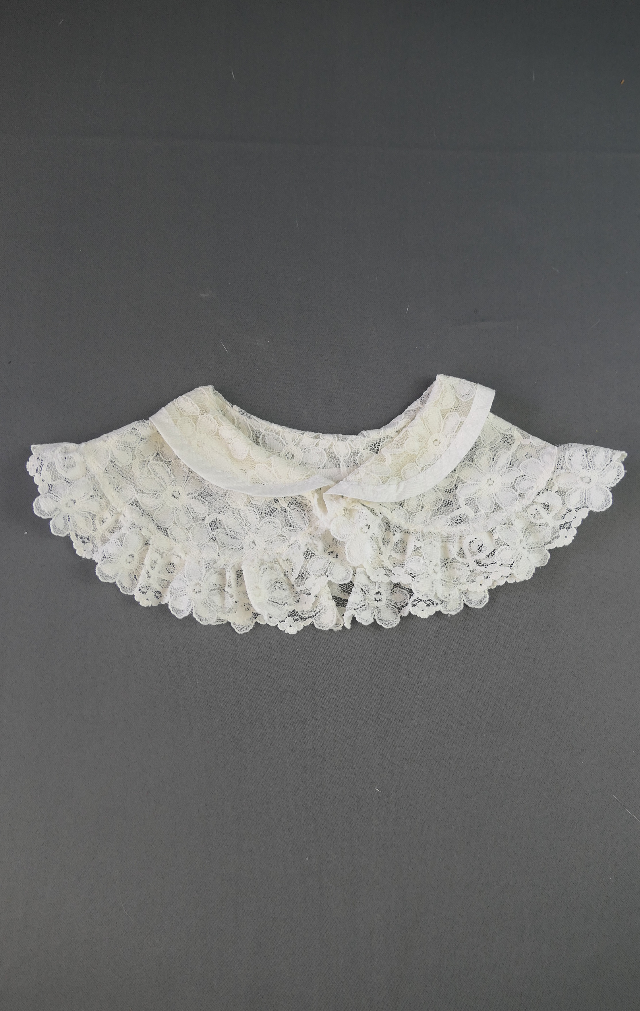Vintage White Lace Collar for Blouse or Sweater, 2 layers, 1950s 1960s