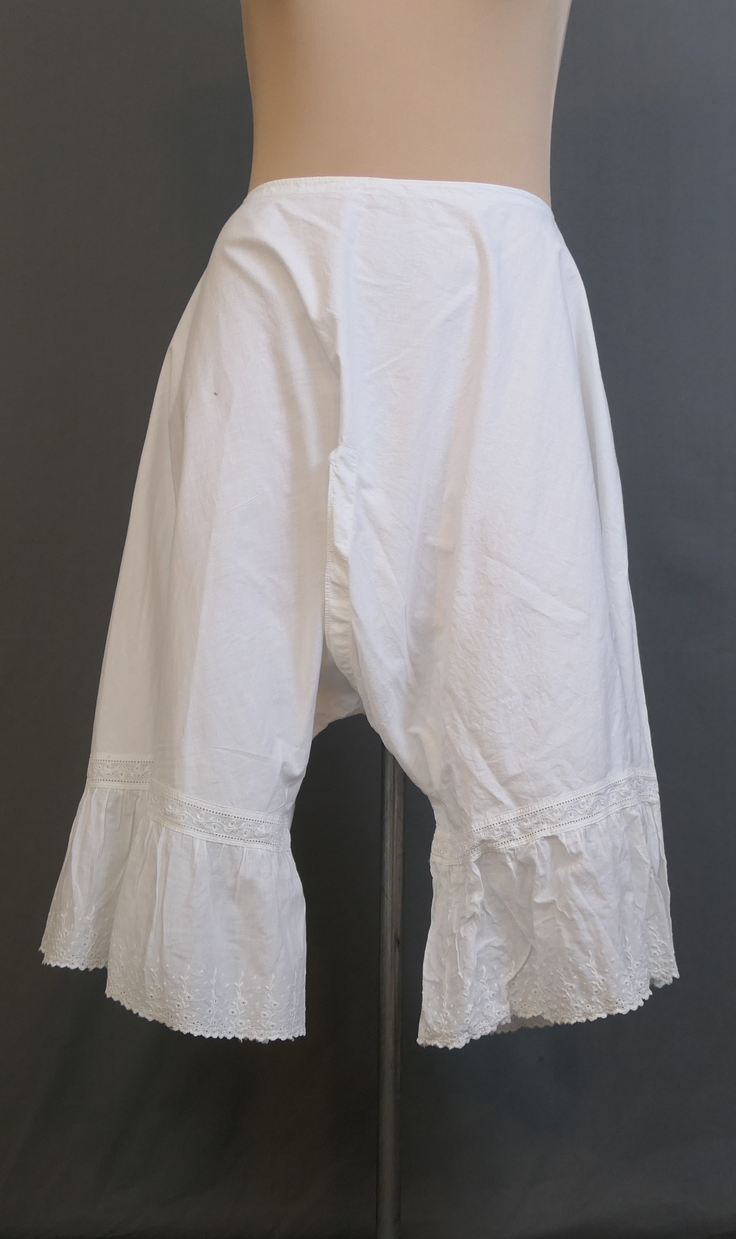 Victorian White Cotton Bloomers Antique Undergarments Vintage