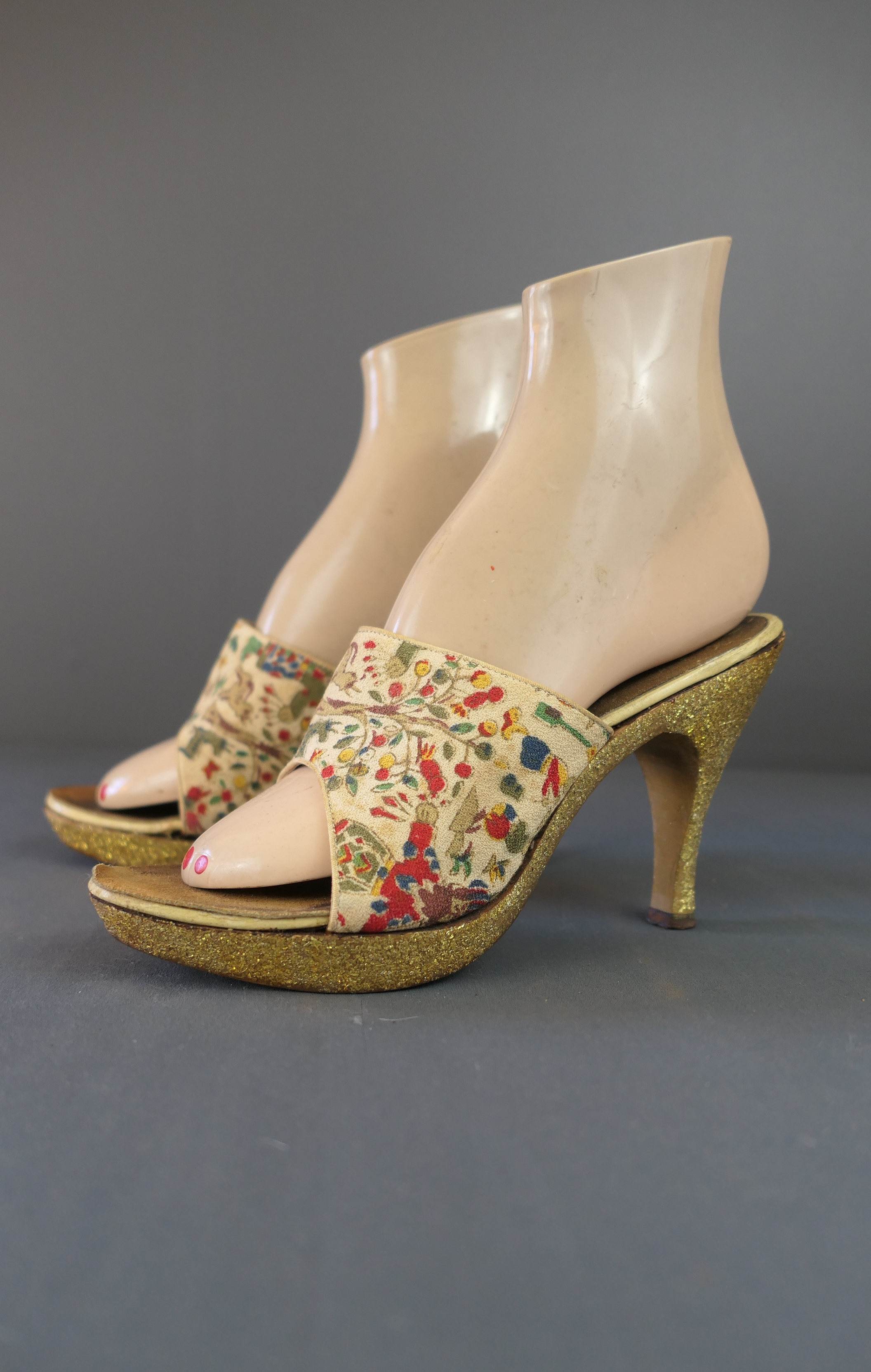 golden glitter shoes