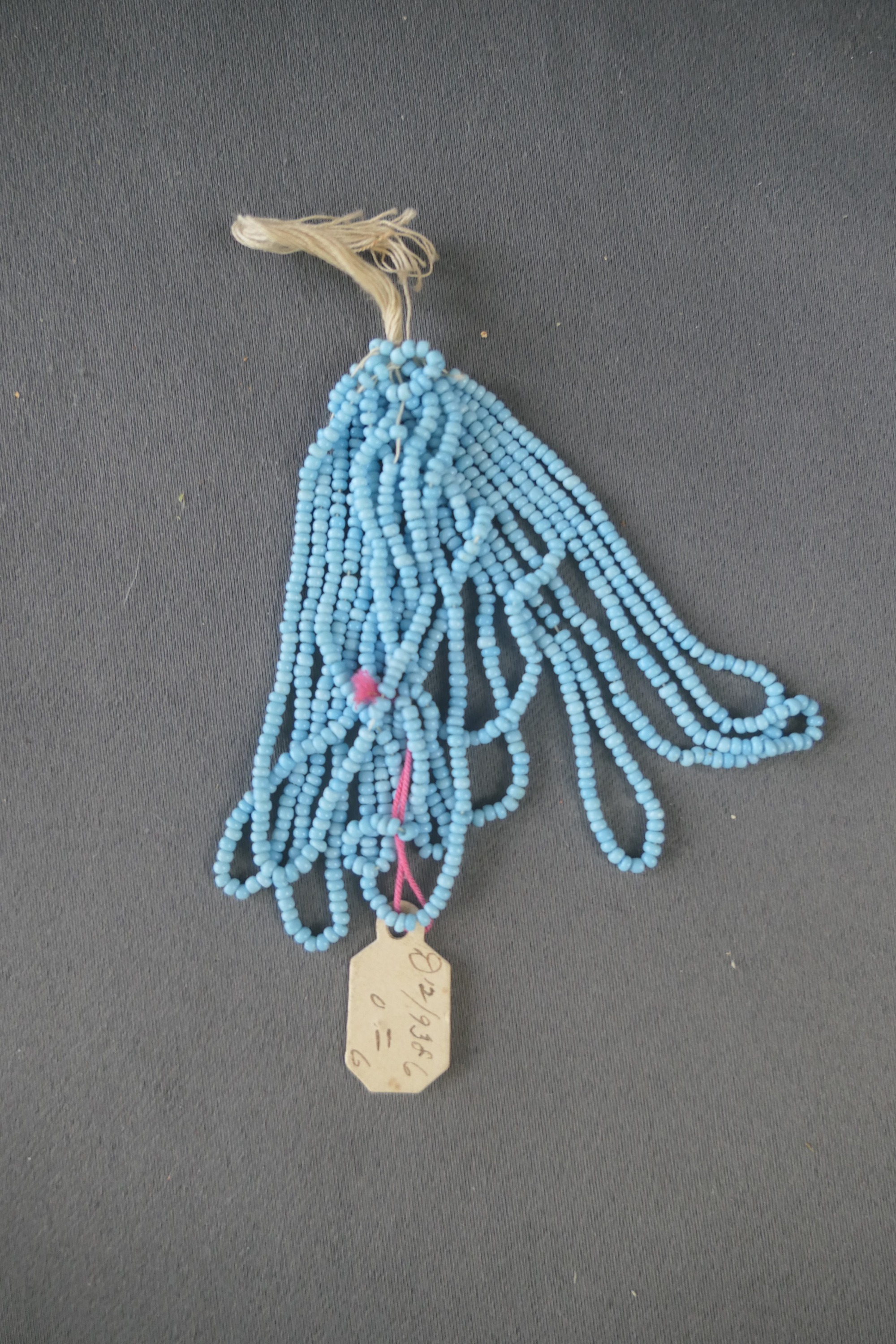 Small Hank of Vintage Turquoise Color Glass Seed Beads, Opaque, Jewelry, Purse or Clothing