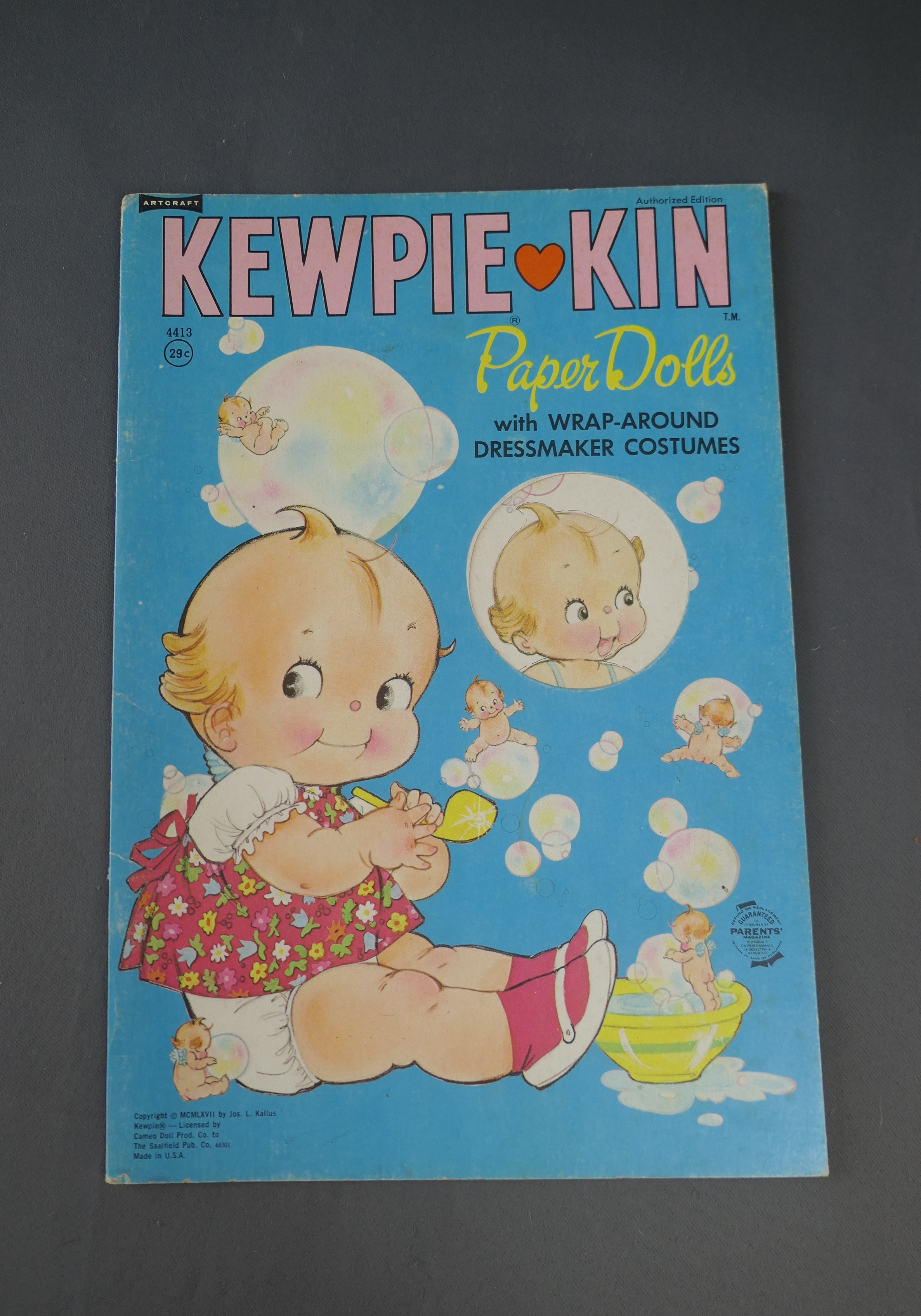 Vintage 1960s Kewpie Kin Paper Dolls, Original, Uncut, 6 Dolls with Dresses