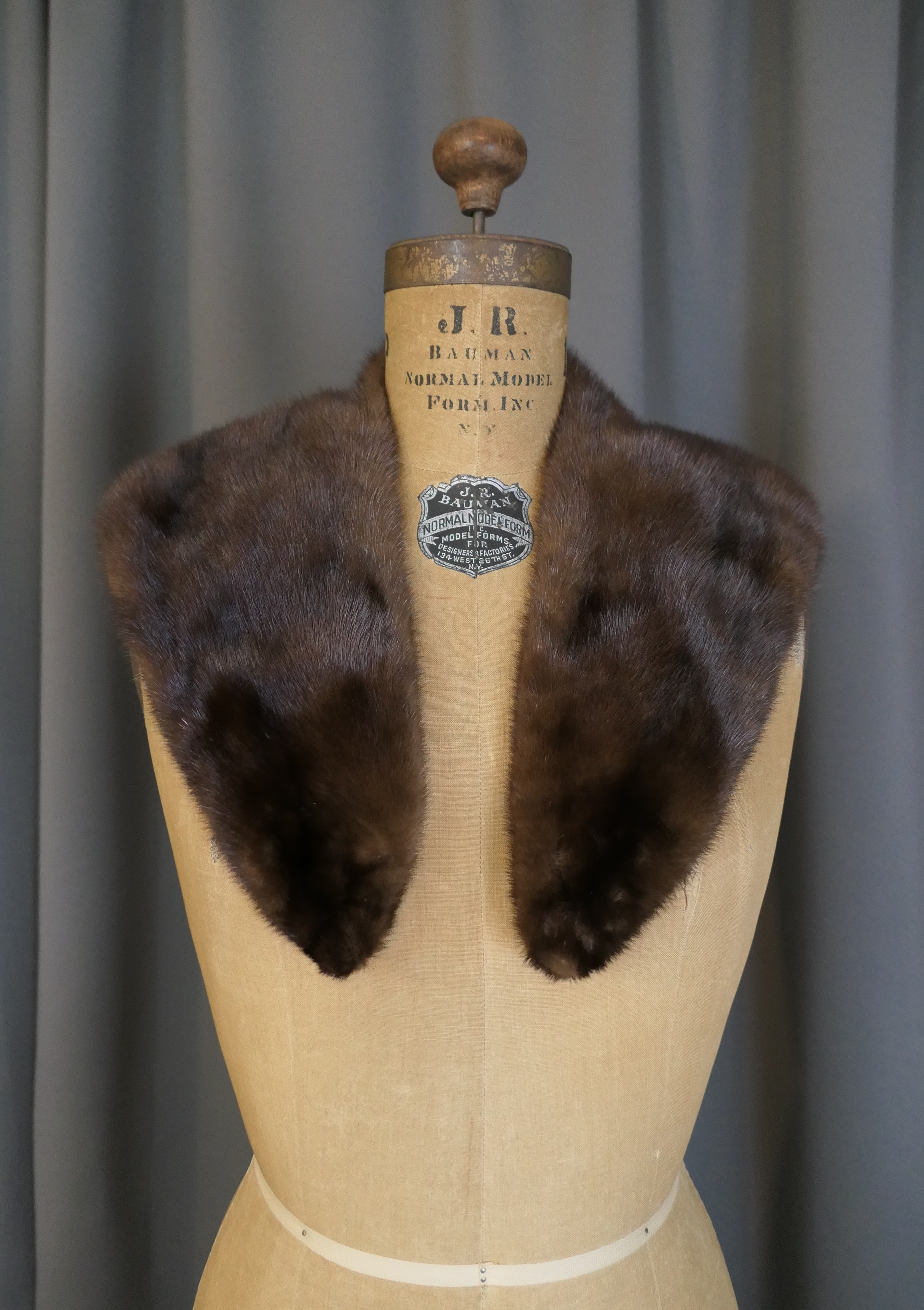 Vintage Dark Brown Mink Fur Collar for Coat, Sweater or Jacket, 1950s 1960s