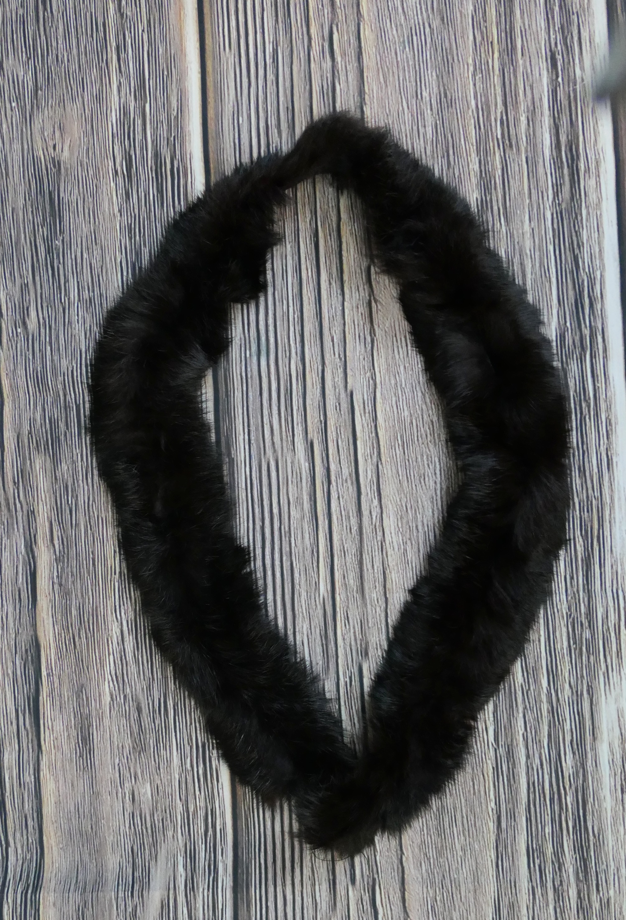 Vintage Dark Brown Fur Trim, 38 inches, 1 inch wide, 1960s Rabbit