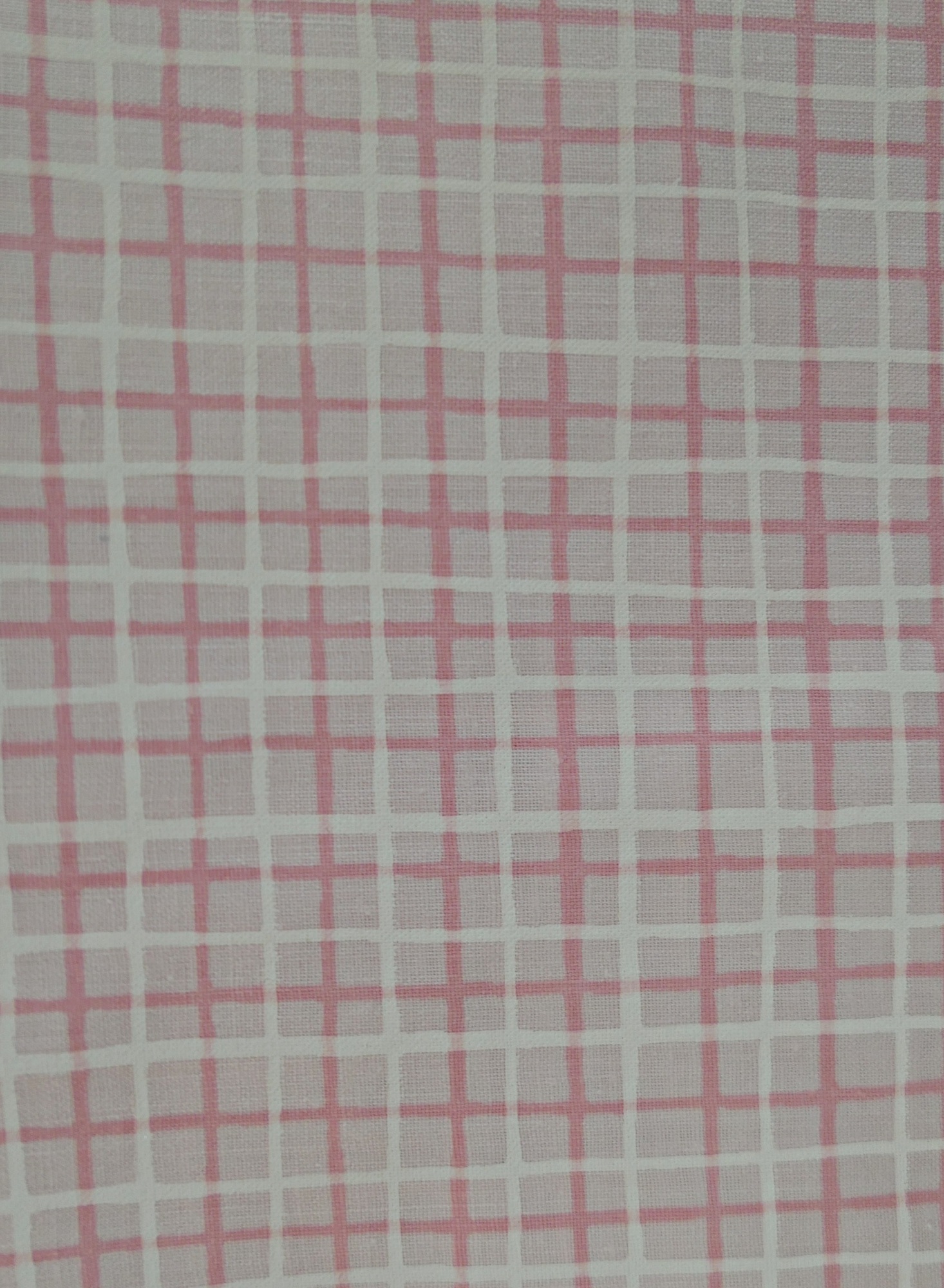 4 Yards Vintage Plaid Fabric, 1950s Designer CW Stockwell Trend of the Times, 34 inch wide, Pink and White
