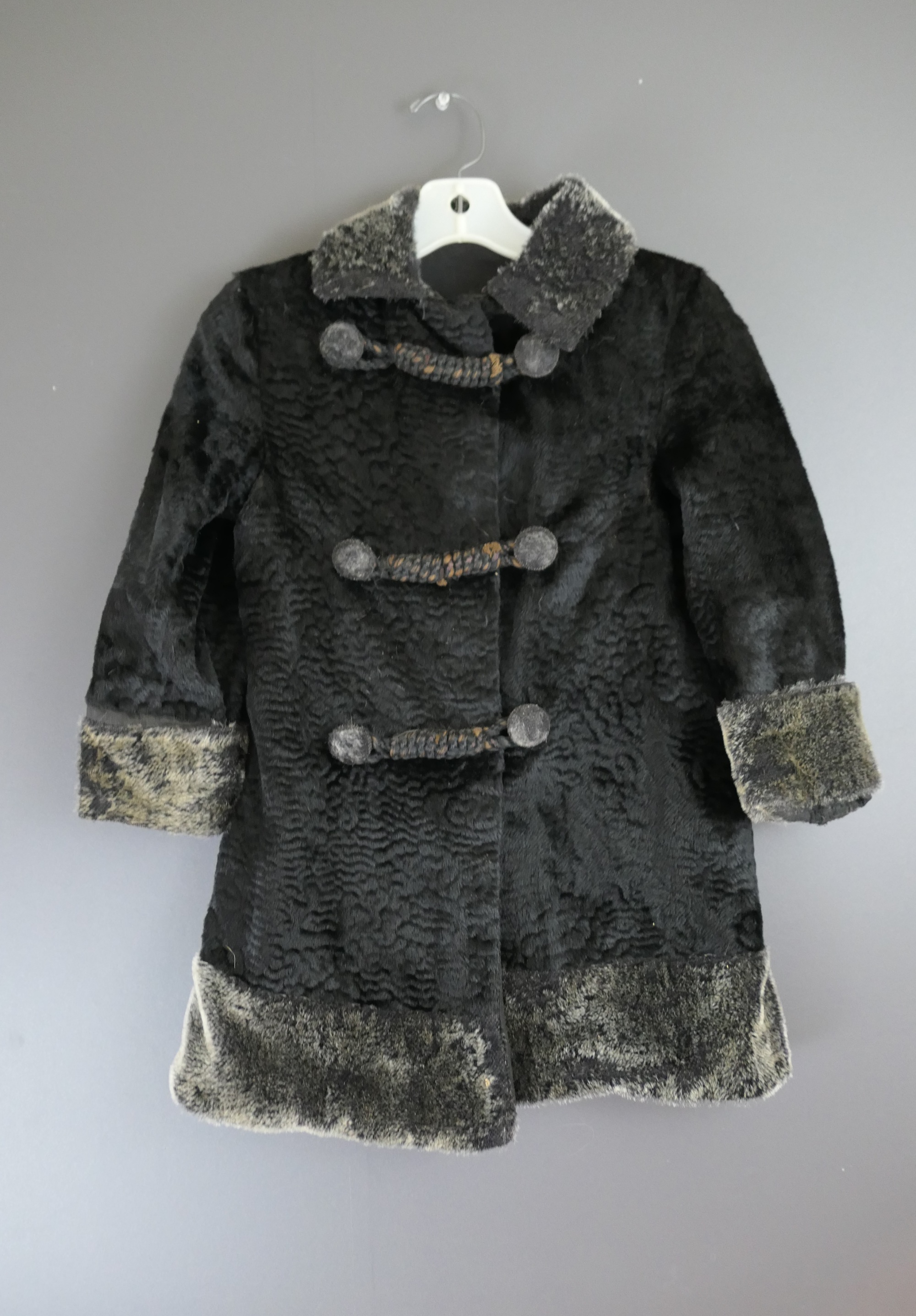 Vintage Faux Fur Child's Winter Coat, 1800s 1990s, with issues, 26 inch chest
