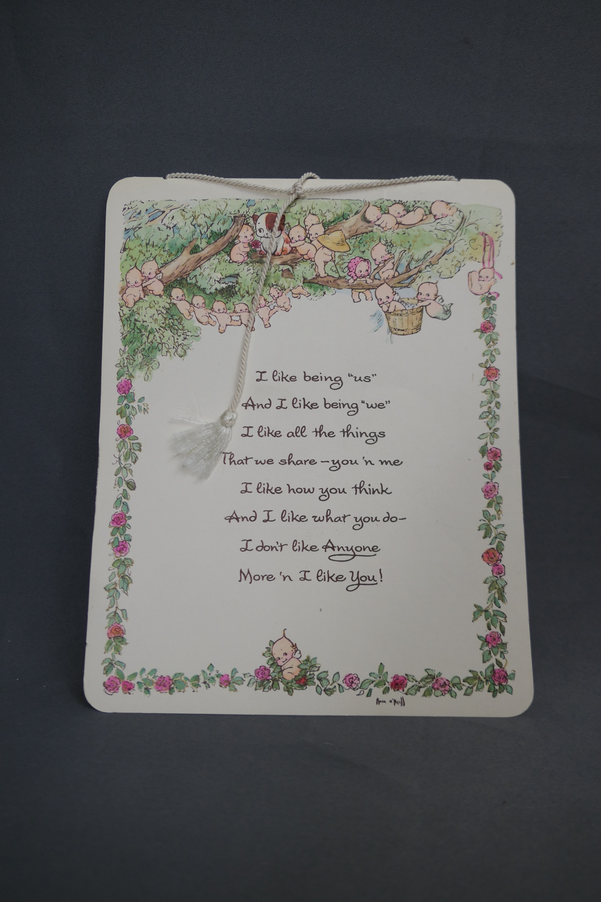 Vintage Rose O'Neill Kewpies Greet Card, Friendship, Love, large, 1970s