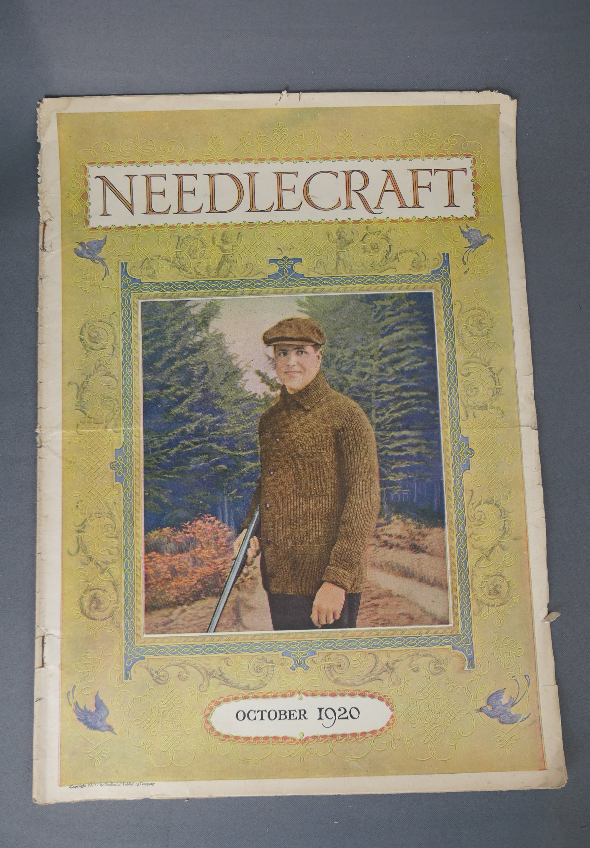 Vintage Needlecraft Magazine October 1920s, Sewing and Embroidery Crochet Knitting