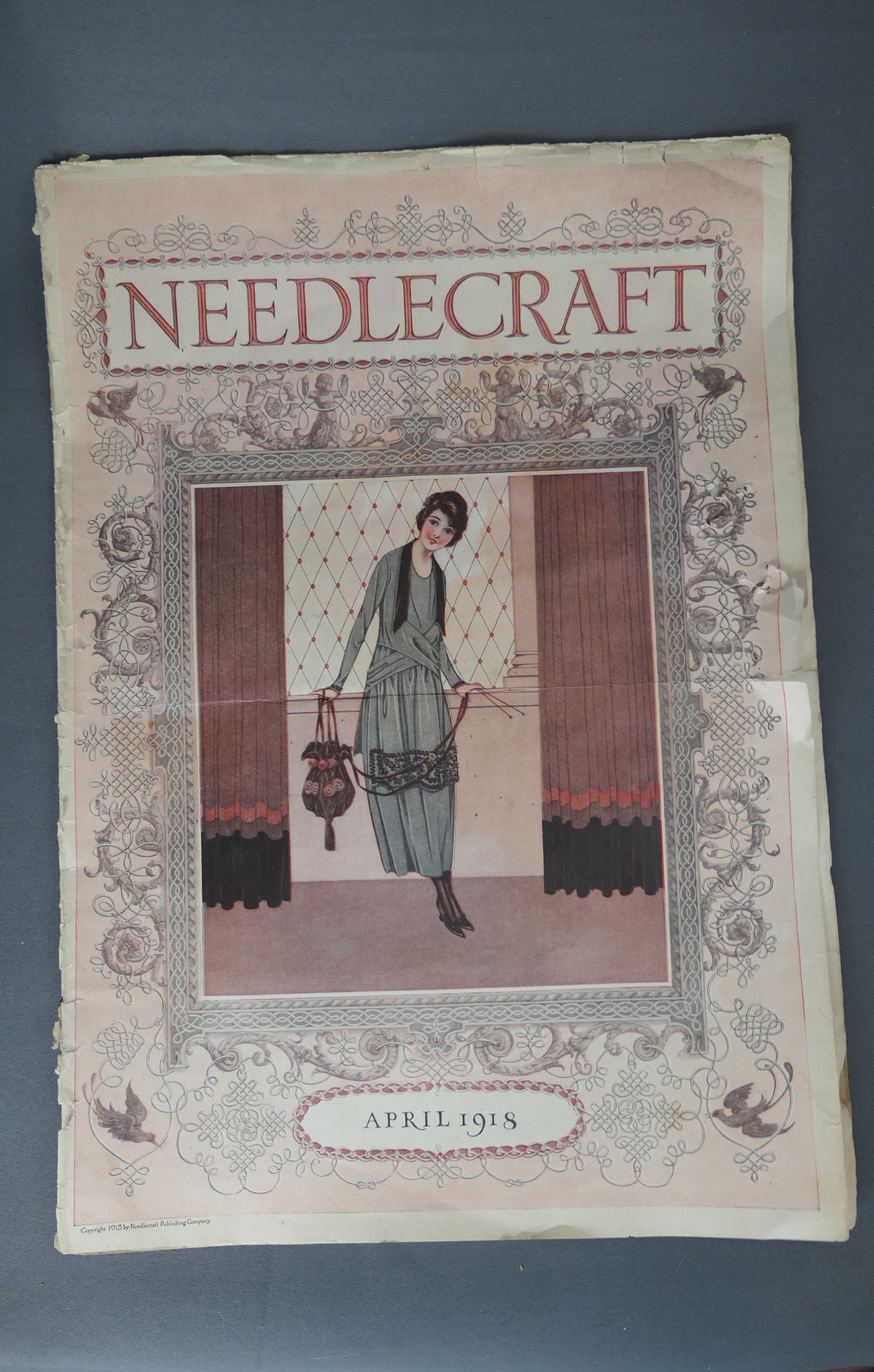 Vintage Needlecraft Magazine, April 1918 Sewing and Embroidery Crochet Knitting