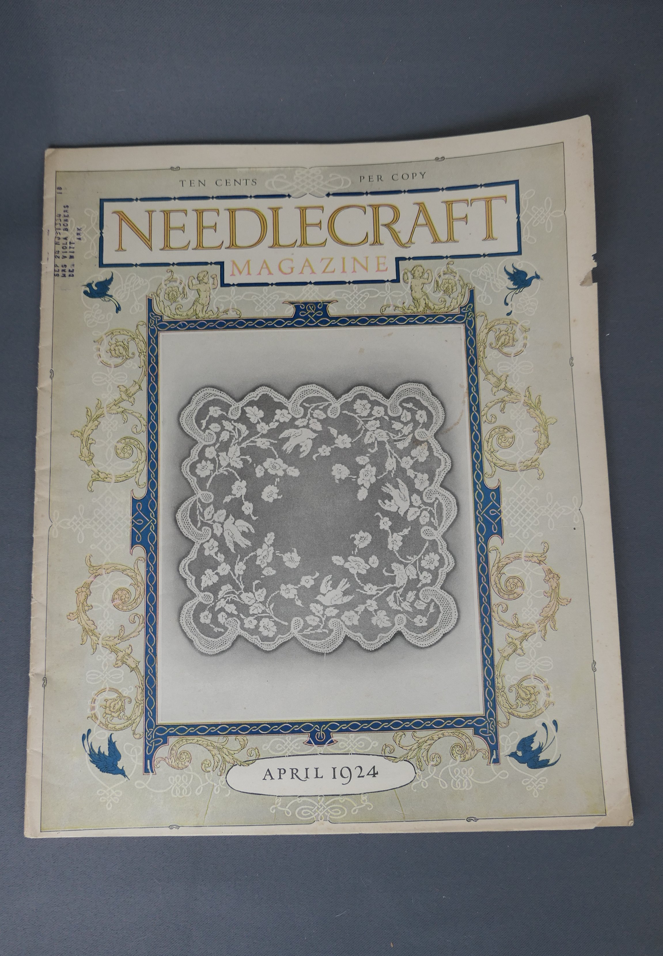 Vintage Needlecraft Magazine, April 1924, Sewing and Embroidery Crochet Knitting