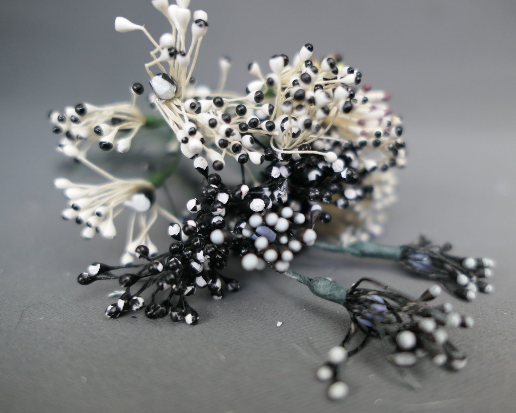 Vintage Millinery Stamen Black and White Hat Making, 1950s 1960s, issues