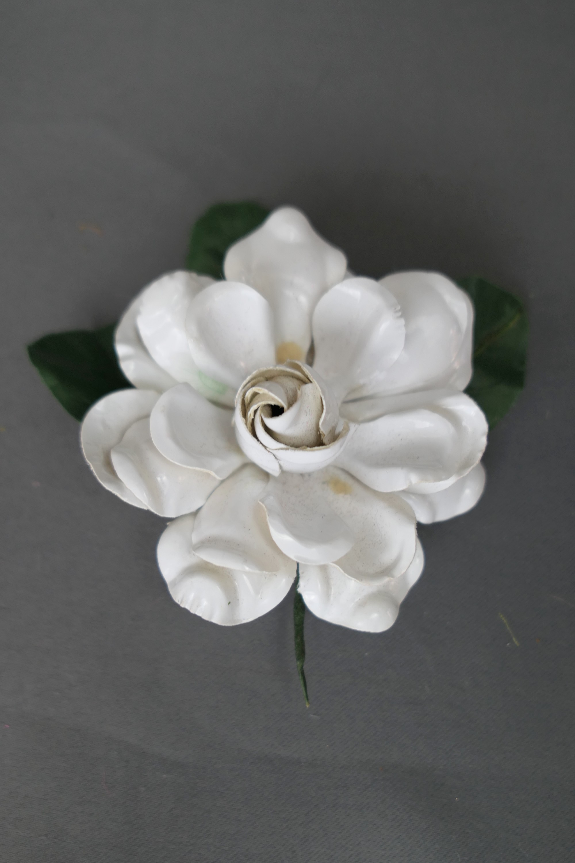 Vintage Coated Magnolia Flower Corsage, Millinery Hat Flowers 1950s