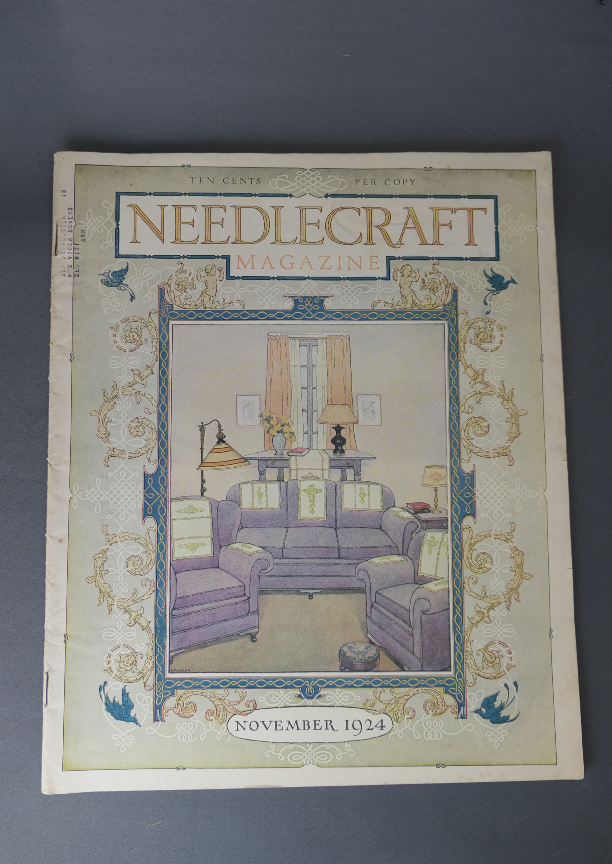 Vintage Needlecraft Magazine November 1924, Crochet & Knitting instructions, Sewing and Embroidery, sunbonnet babies, Oddfellows
