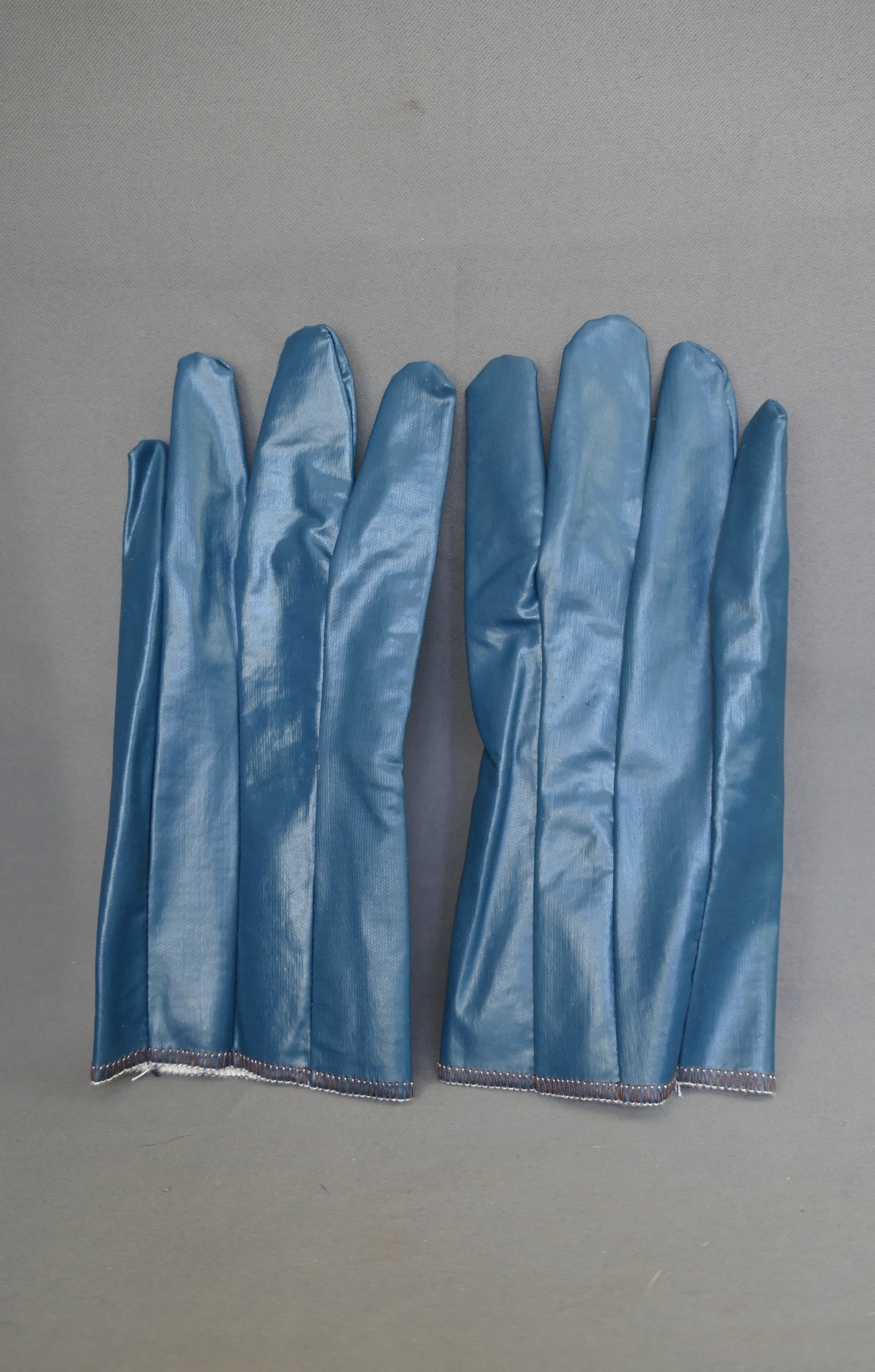 Pair of Vintage Garden Gloves, Blue Vinyl, size 8,  unused