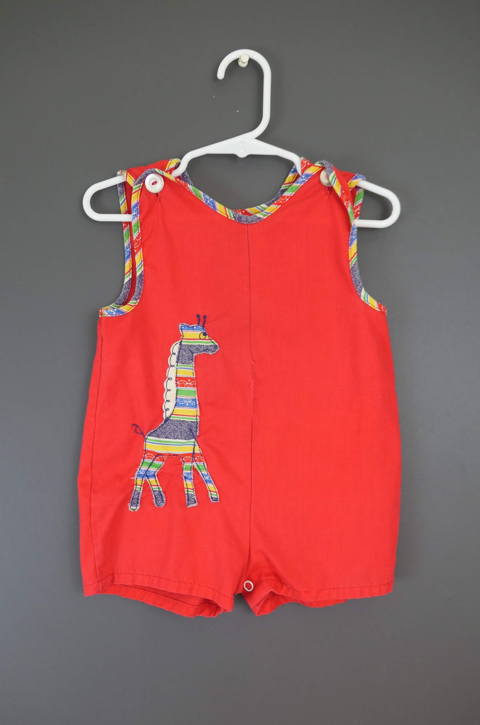 Vintage Toddler Baby Giraffe Playsuit Onesie, 1970s