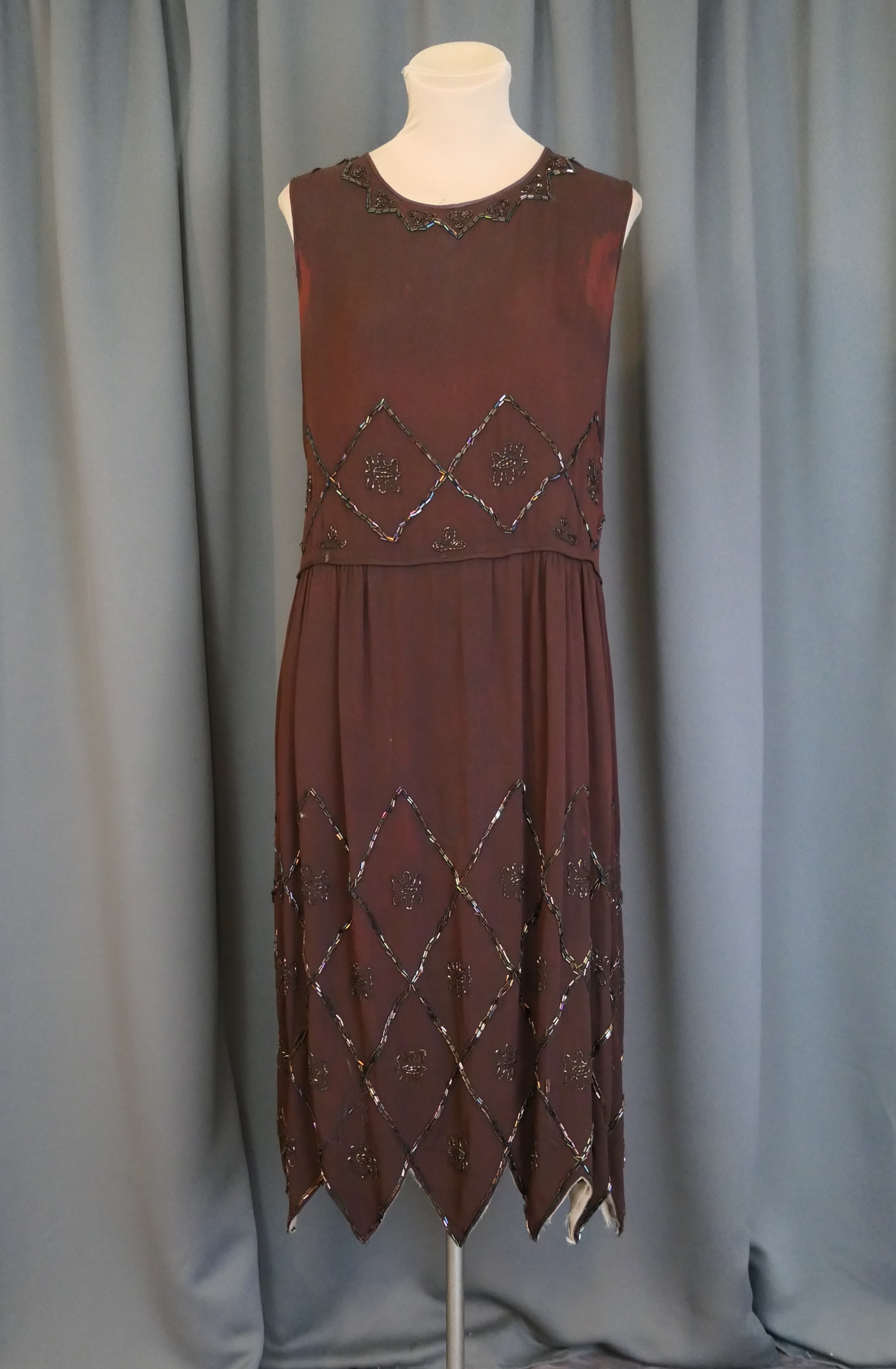 vintage beaded flapper dress 1920s Gatsby Flapper Dress: Beaded Sequin Peacock Gown with Capelet