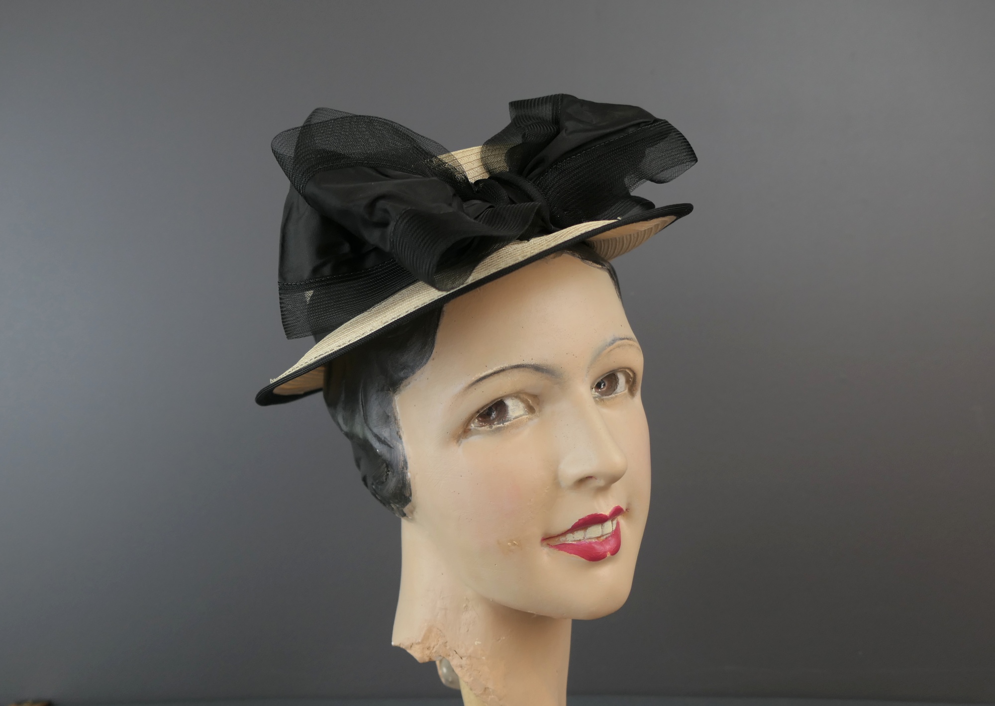 1940s Union Label Black Raffia Straw‎ Bucket Hat The Inca - Straw Bucket Hat | Lack of Color [US] main image 4