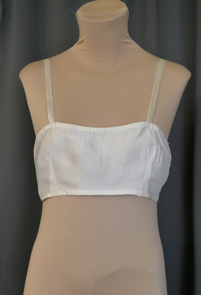 Vintage Cream Rayon Bandeau Bra 1920s, 36 inches #1