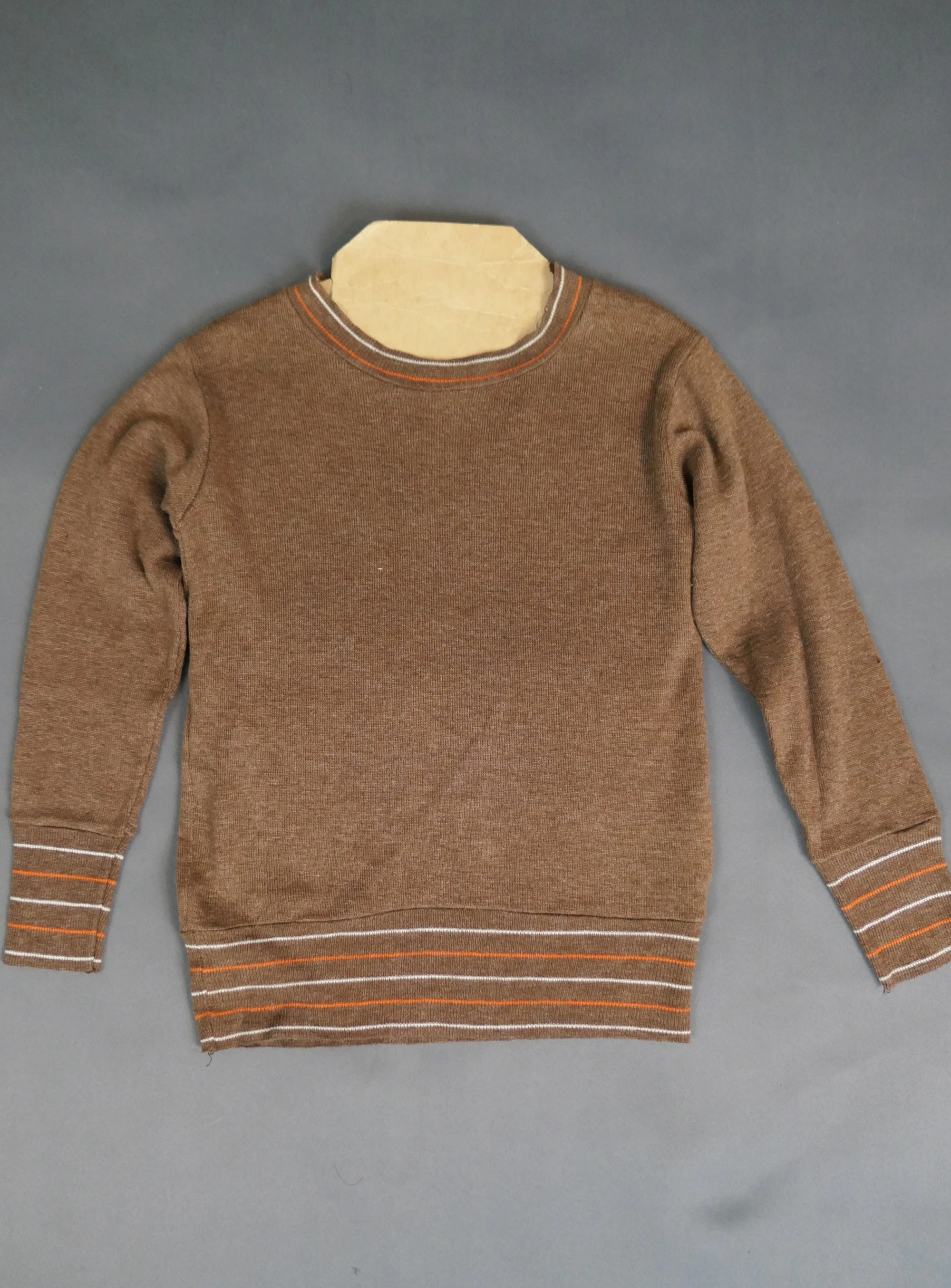 Vintage Boy's Sweater, Thin Wool Striped 1920s 1930s, Tom Sawyer age 6, unworn