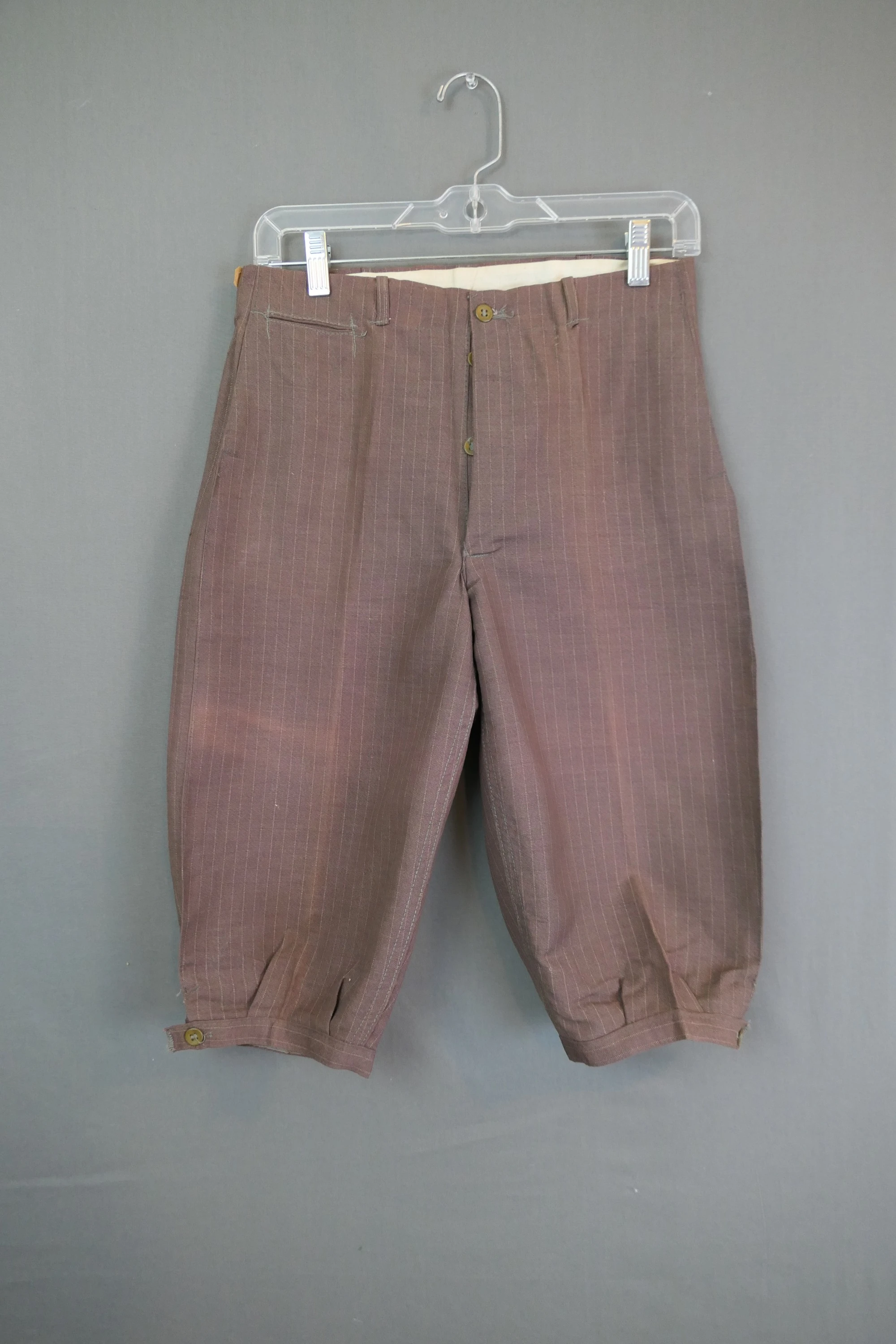 Vintage 1930s Boy's Knickers Pants, Brown Striped Lightweight Wool, unworn