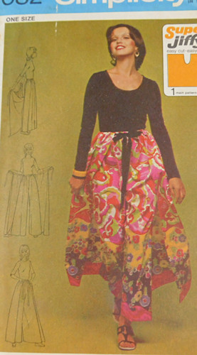 Vintage Wrap and Tie Pant Skirt Pattern, Simplicity 5082, 1970s, S M L,  uncut - Dandelion Vintage