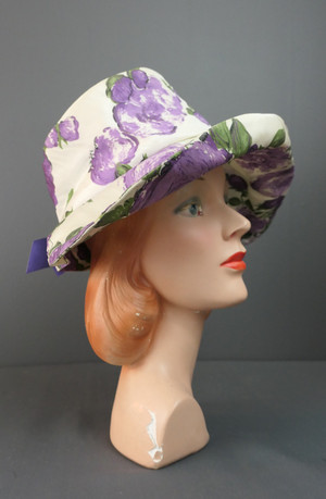 Vintage Purple Flower Lace Up Hat