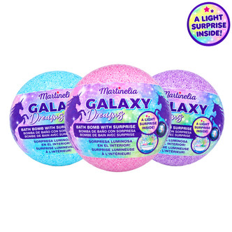 Martinelia Galaxy Dreams svetlucajuća šumeća kugla za kupanje, 140g
