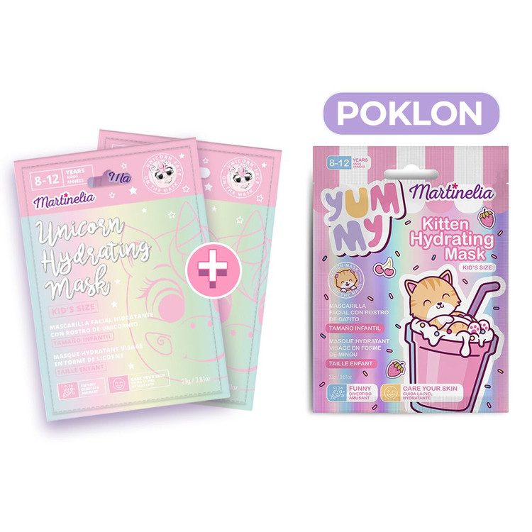 Martinelia set sheet maski za lice 2+1 na poklon, 23g x 3 kom.