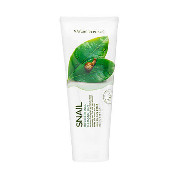 NATURE REPUBLIC FRESH HERB SNAIL CLEANSING FOAM, Pena za čišćenje sa puževom sluzi i biljnim ekstraktima, 170 ml