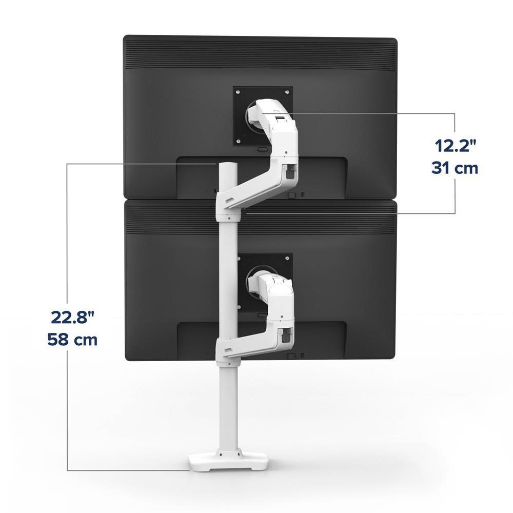 Ergotron LX Dual Stacking Arm ホワイト Ergotron Singapore | Ergotron Monitor Arms | Ergotron Monitor