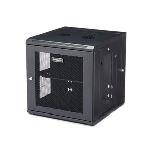 StarTech 4-Post 12U Wall Mount Network Cabinet with 1U Shelf, 19" Hinged Wall-Mounted Server Rack for Data / AV / Electronics / Computer Equipment, Flexible Vented Rack Enclosure