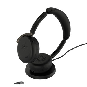 Jabra Evolve3 65 Flex MS Stereo ANC, Wireless Bluetooth Headset, With Wireless Charger, USB-A