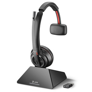 Poly Plantronics Savi 8210 UC Mono, Wireless DECT Headset, With D200 Wireless Dongle, With Charging Base, USB-A Poly Plantronics Savi 8210 UC Mono, Wireless DECT Headset, With D200 Wireless Dongle, With Charging Base, USB-A