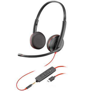 Poly Plantronics Blackwire 3225 Stereo Office Headset, USB-C, 3.5mm